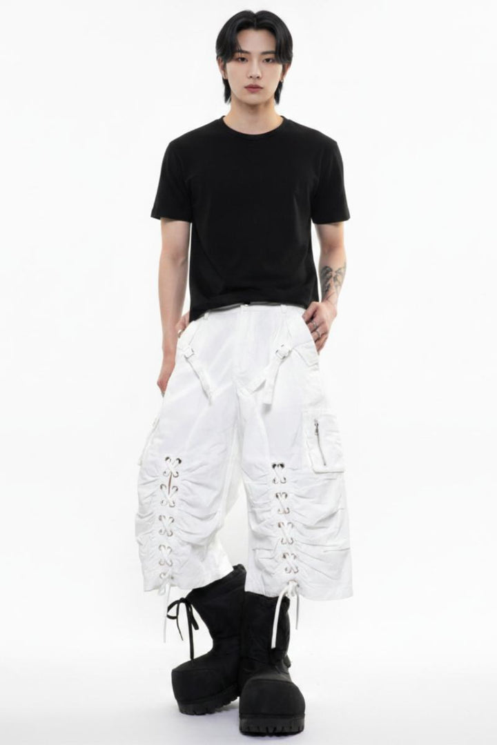 Distressed Denim Knee-Length Shorts  na2601