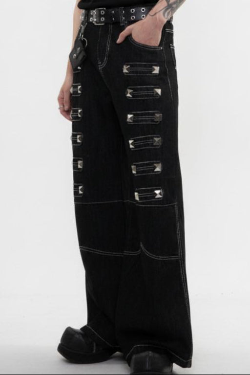 Studded Wide Jeans  na2599