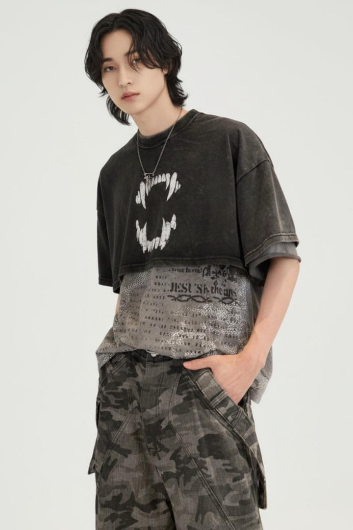 Layered Washed Tee  na2526
