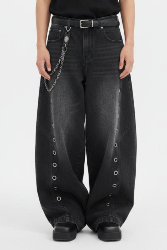 Grommet Wide Jeans  na2509