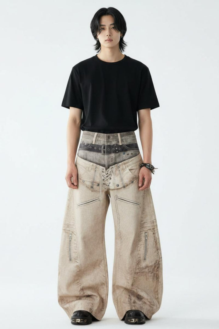 Printed Wide Pants  na2548