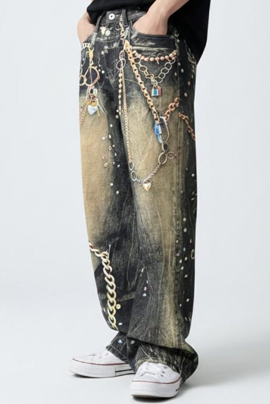Chain Print Jeans  na2585