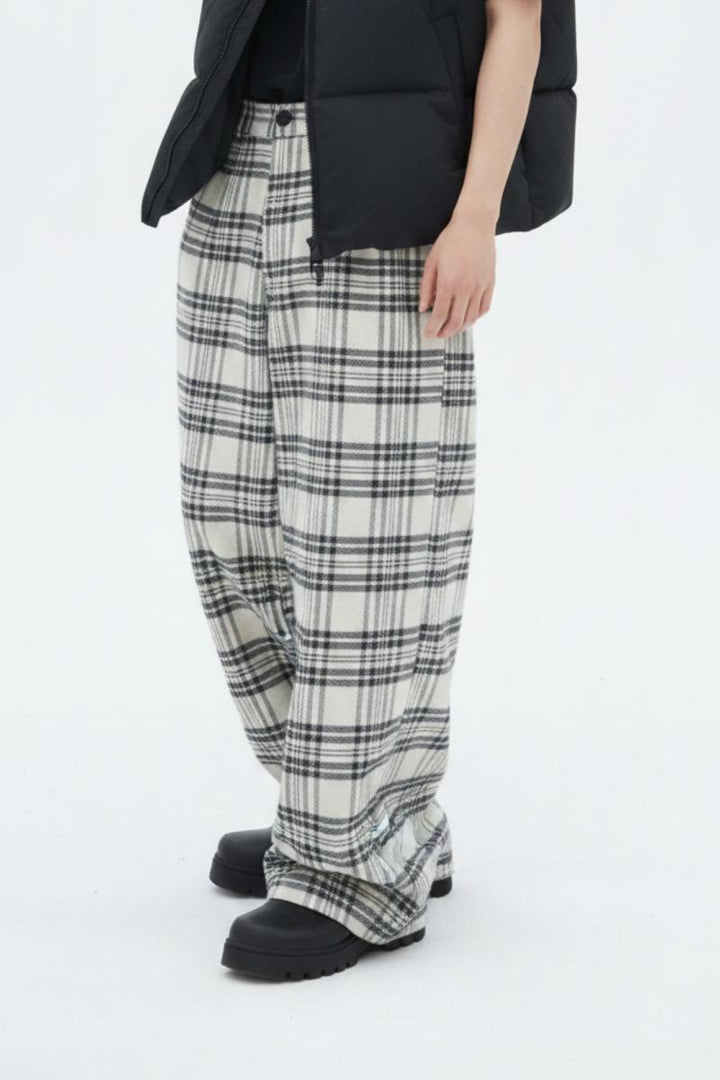 Plaid Wide Trousers  na2584