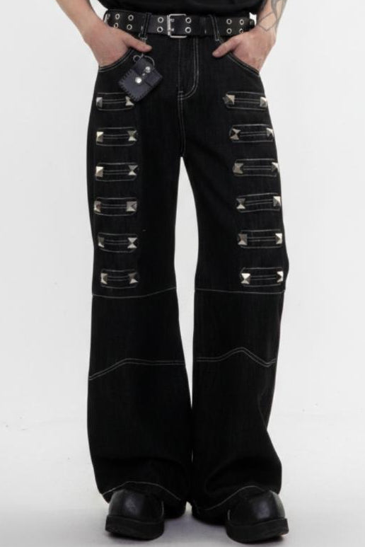 Studded Wide Jeans  na2599