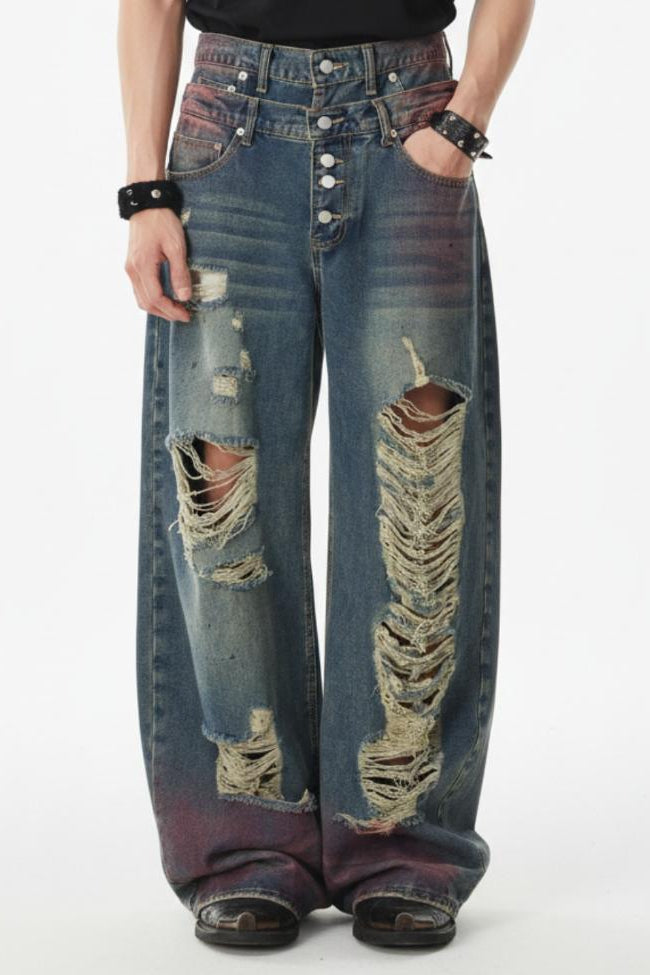 Ripped Wide Jeans  na2549
