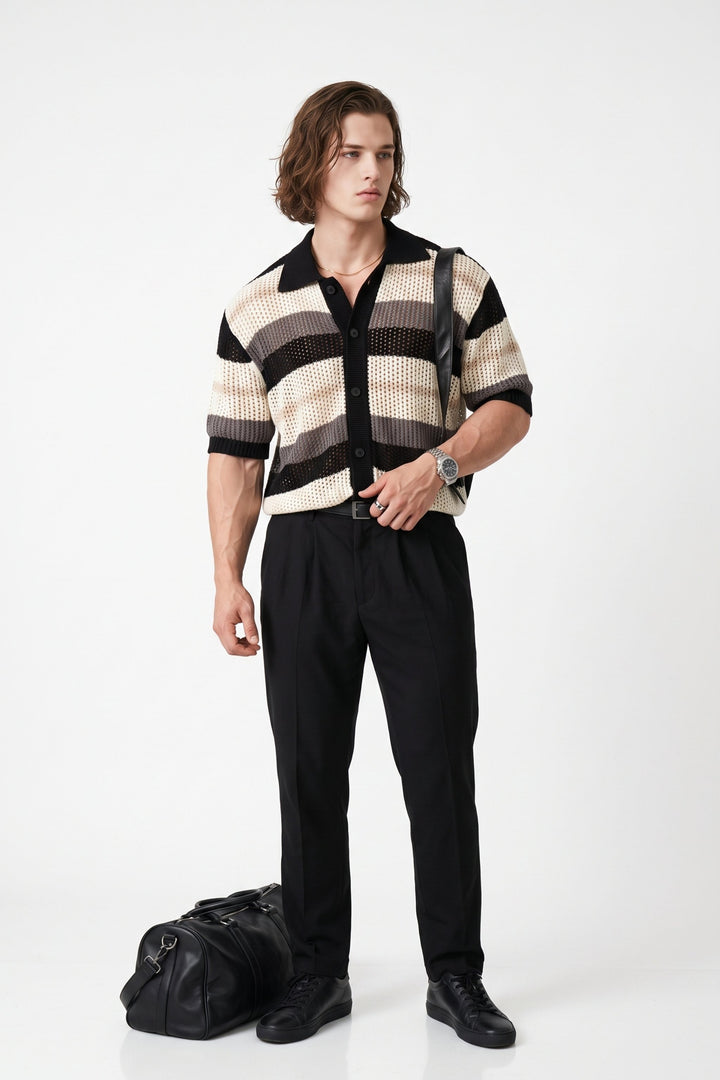 Striped Knit Polo na2678