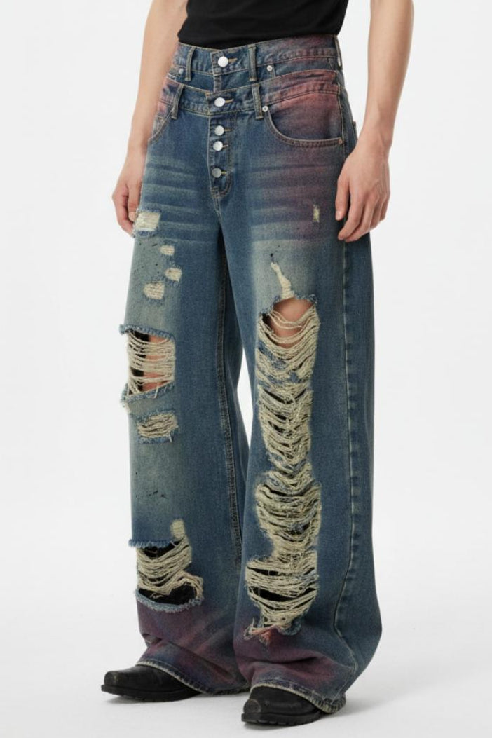 Ripped Wide Jeans  na2549