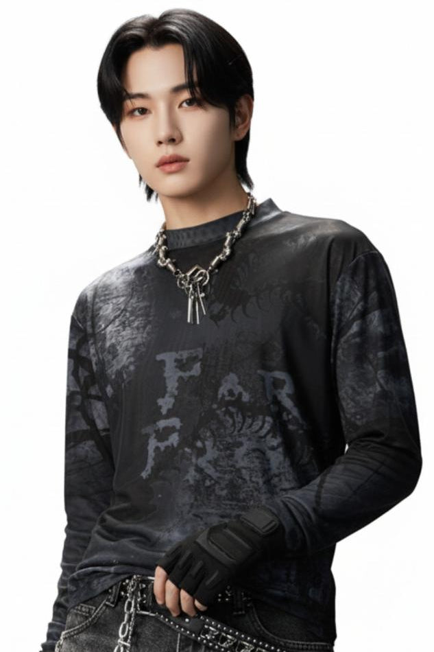 Graphic Long-sleeve Top  na2551