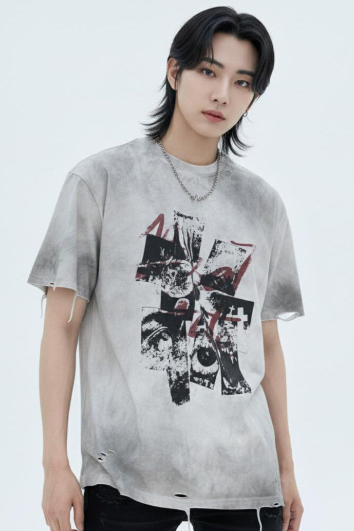 Distressed T-shirt  na2604