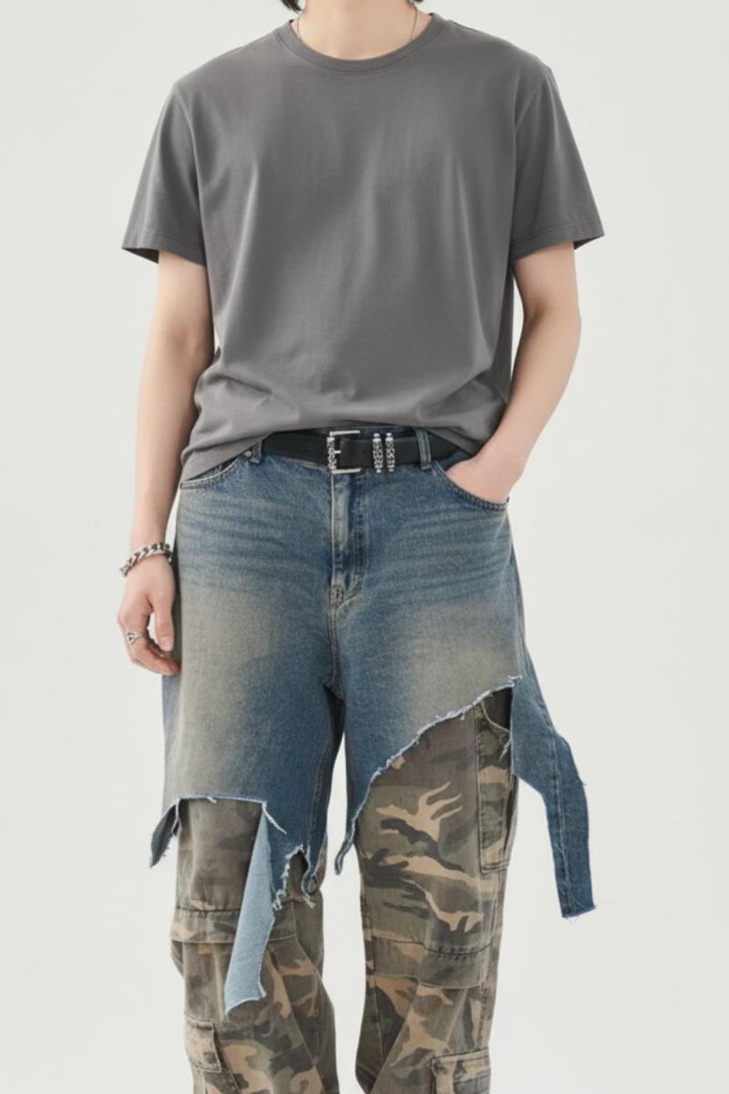 Layered Denim Pants   na2534