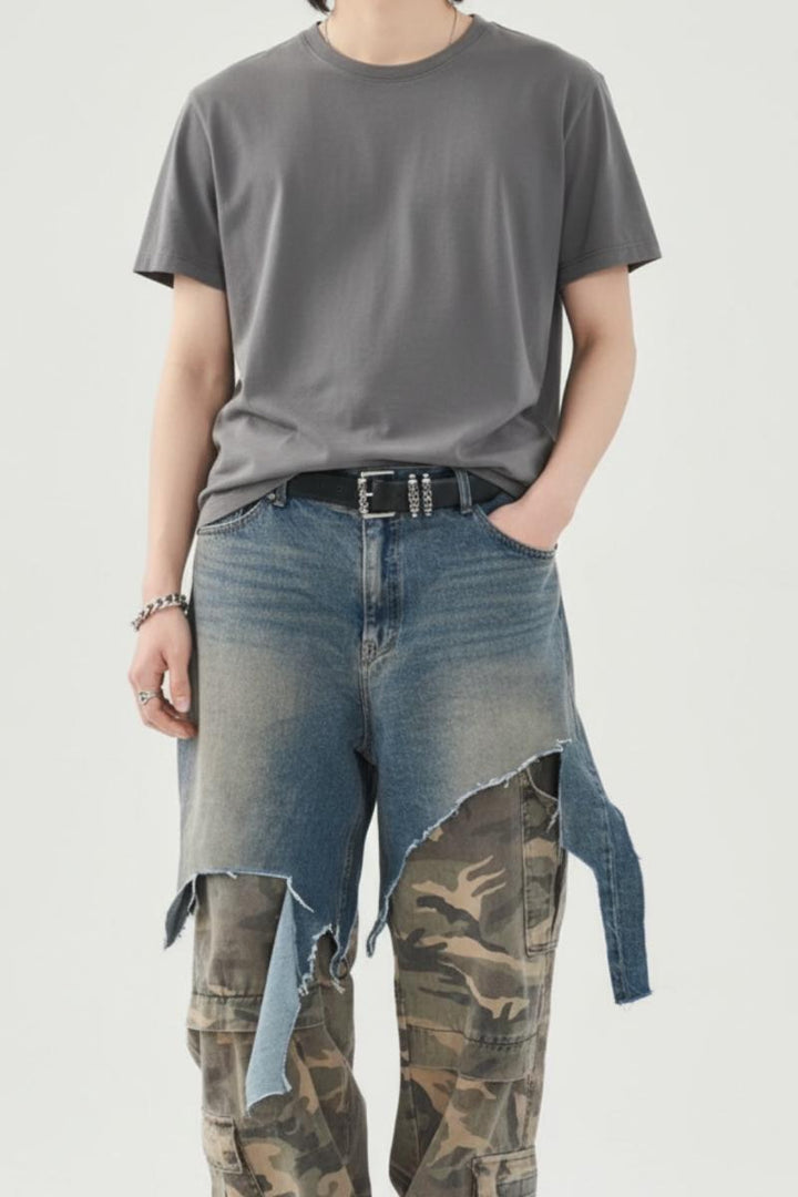 Layered Denim Pants   na2534