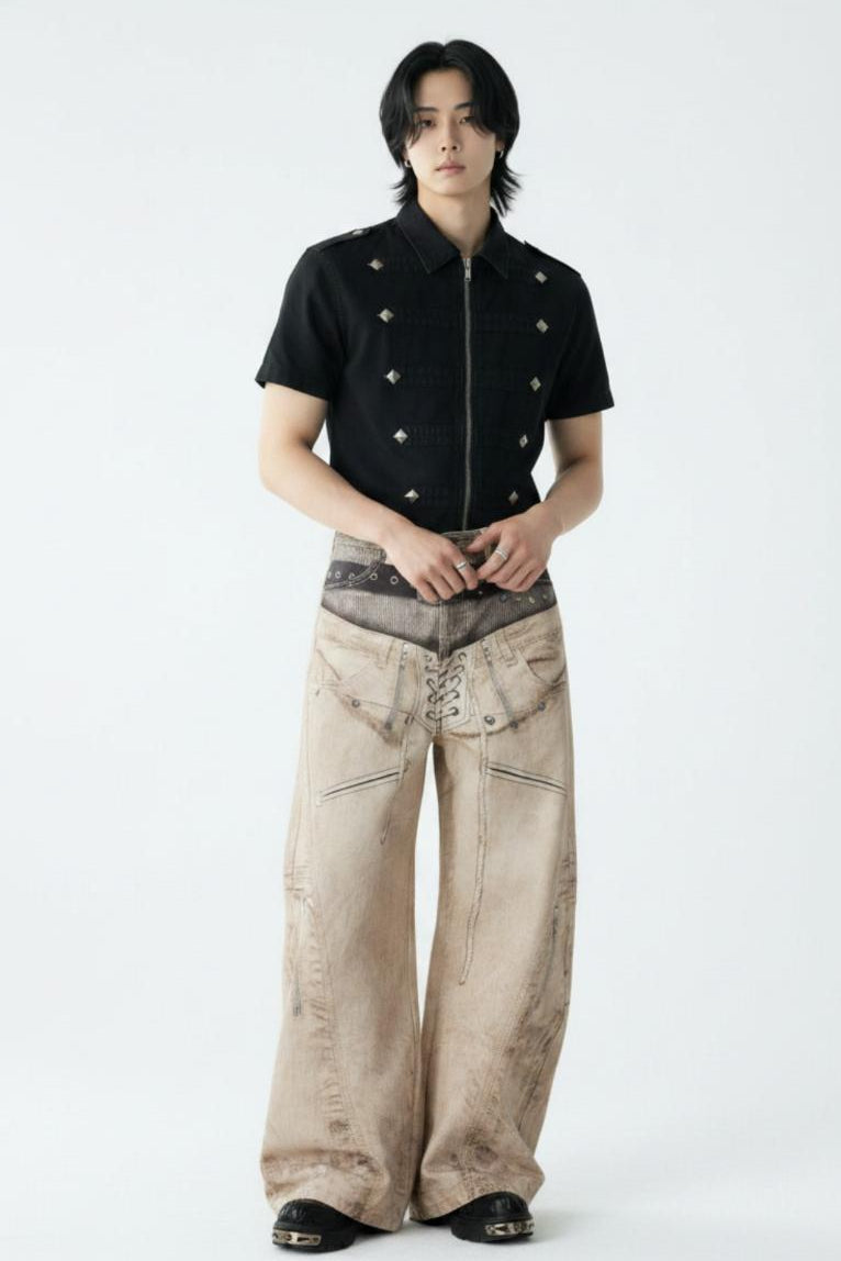 Printed Wide Pants  na2548