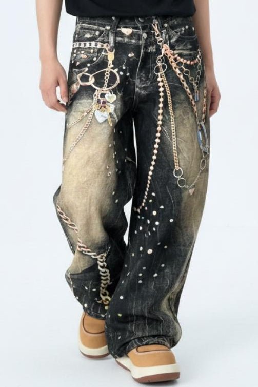 Chain Print Jeans  na2585