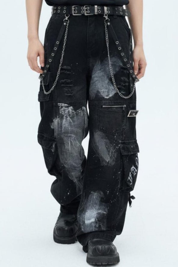 Distressed Cargo Denim  na2583