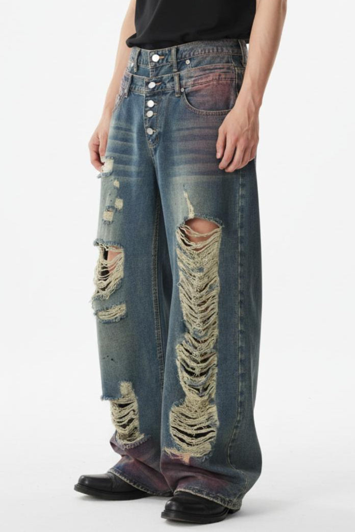 Ripped Wide Jeans  na2549