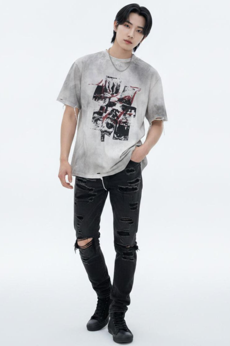 Distressed T-shirt  na2604