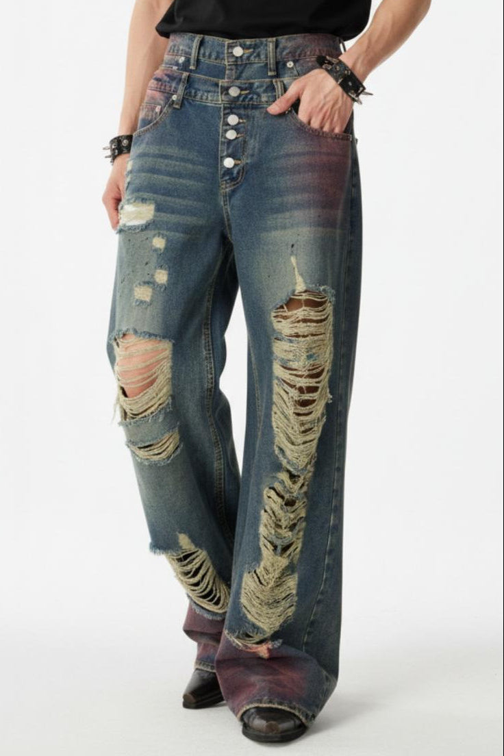 Ripped Wide Jeans  na2549