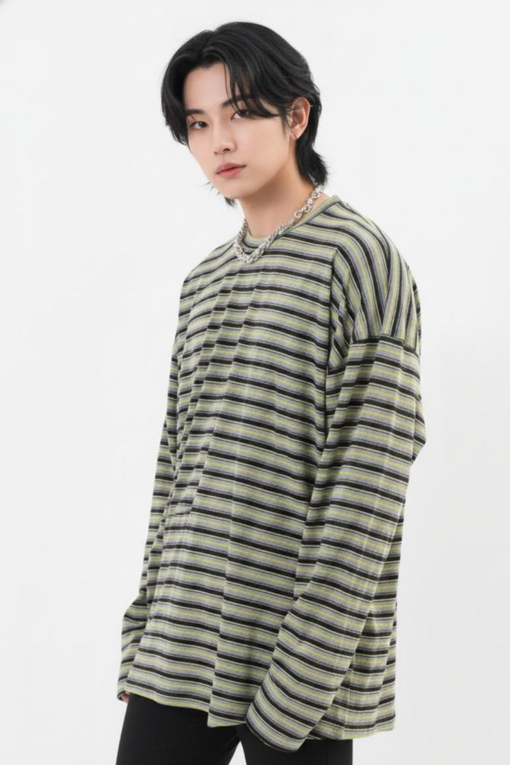 Striped Long-sleeve Tee  na2572