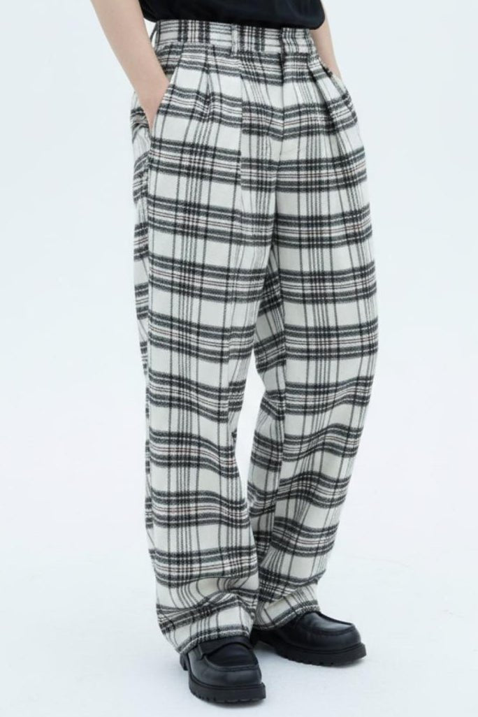 Plaid Wide Trousers  na2584