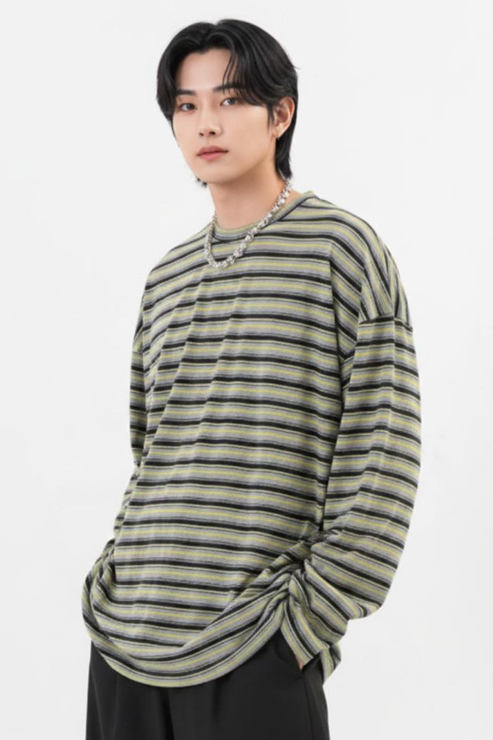 Striped Long-sleeve Tee  na2572