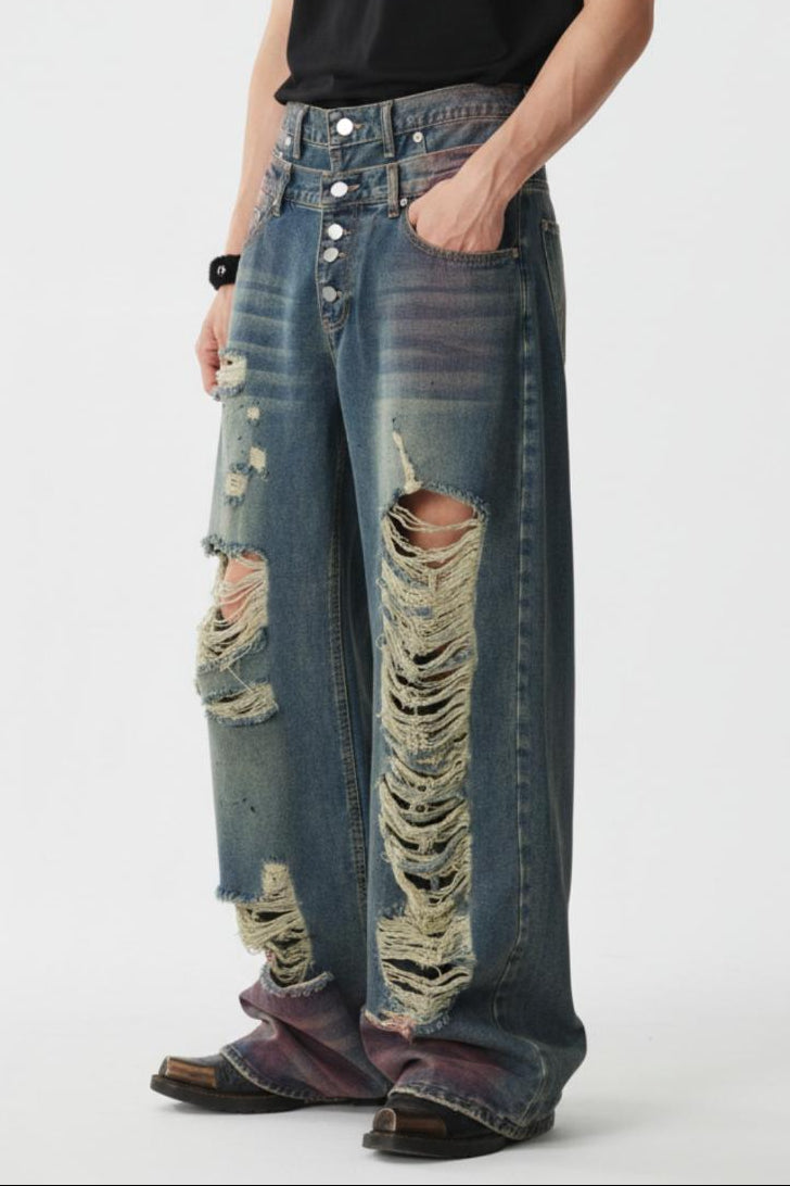 Ripped Wide Jeans  na2549