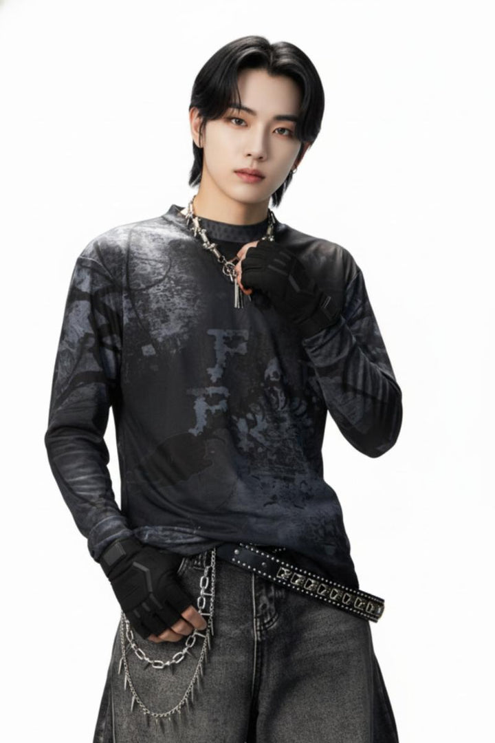 Graphic Long-sleeve Top  na2551