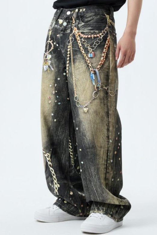 Chain Print Jeans  na2585