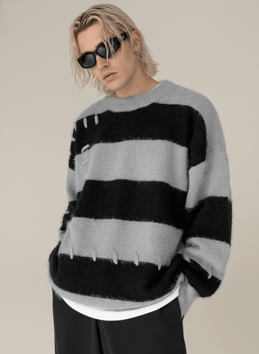[DAZIONSED] Patch design mohair knit sweater na772