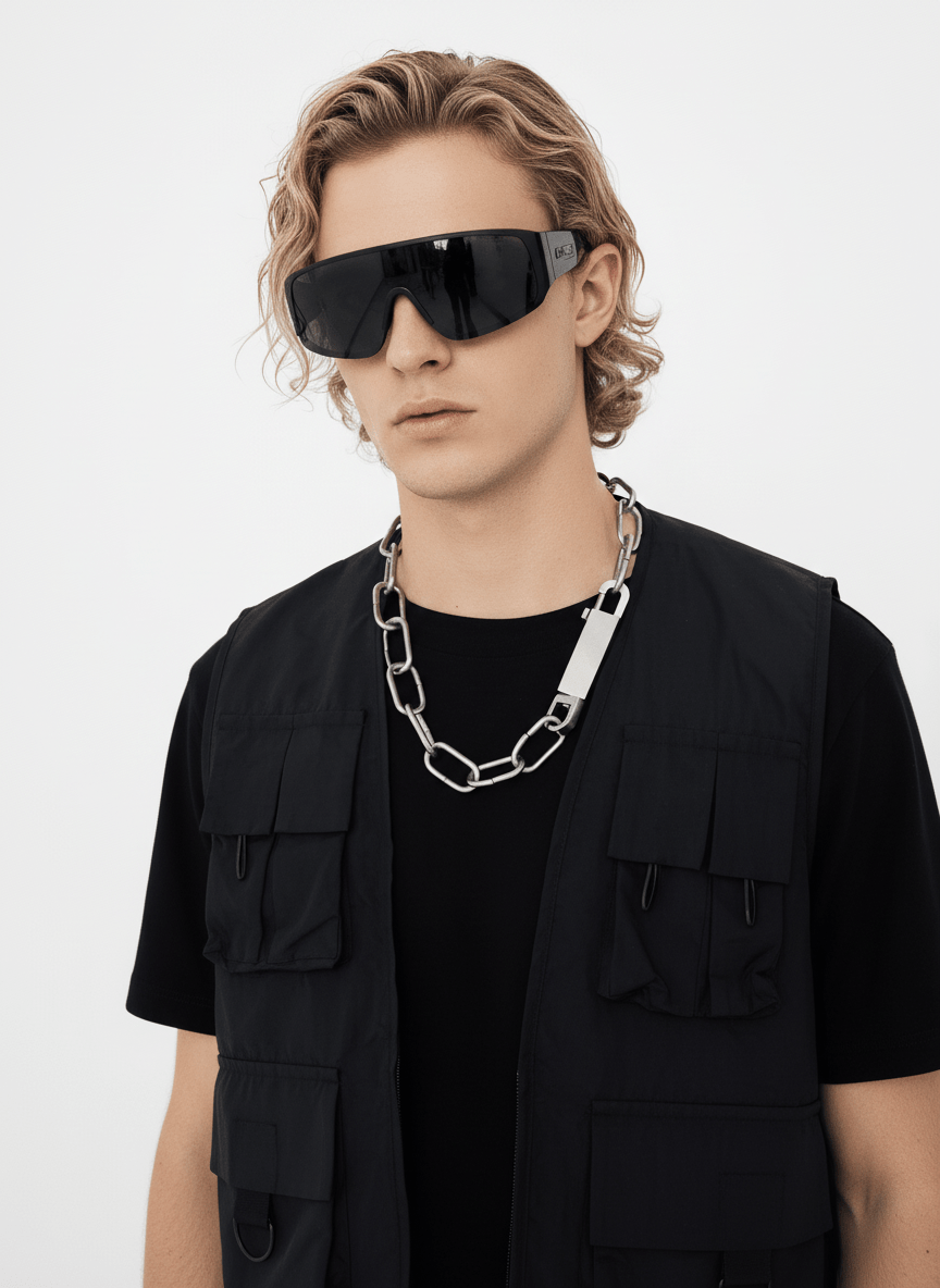 steel thick chain personalized necklace na707