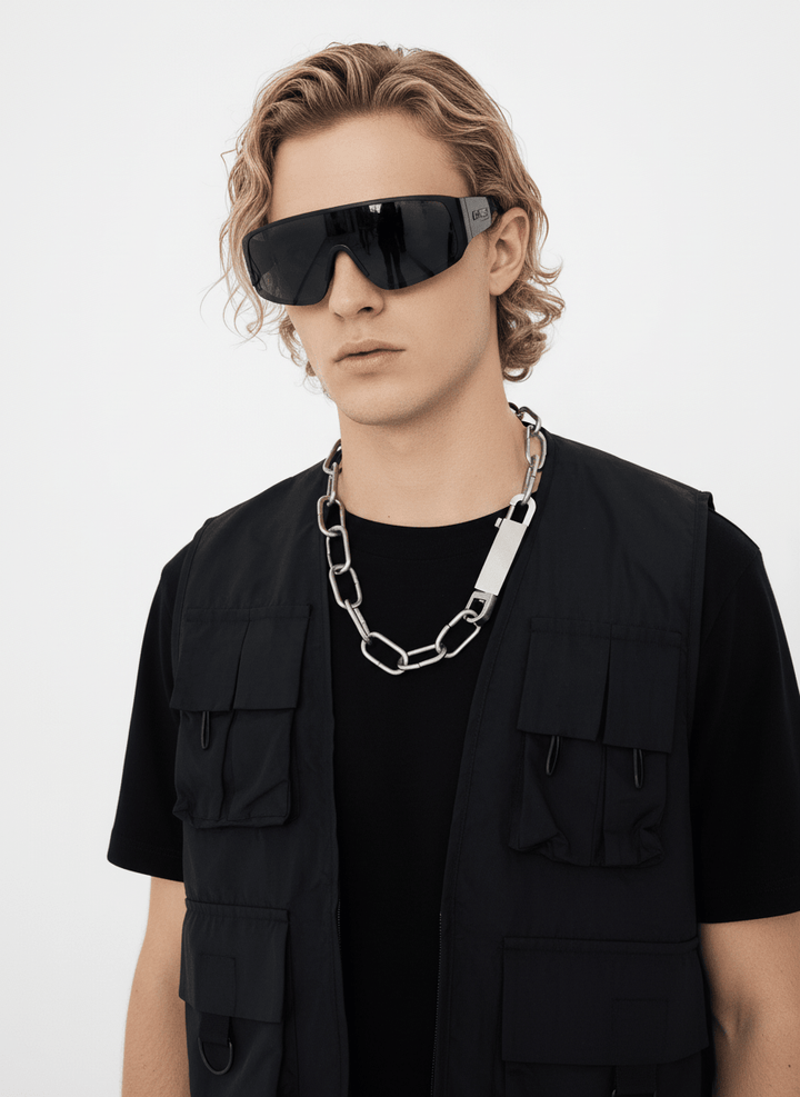 steel thick chain personalized necklace na707