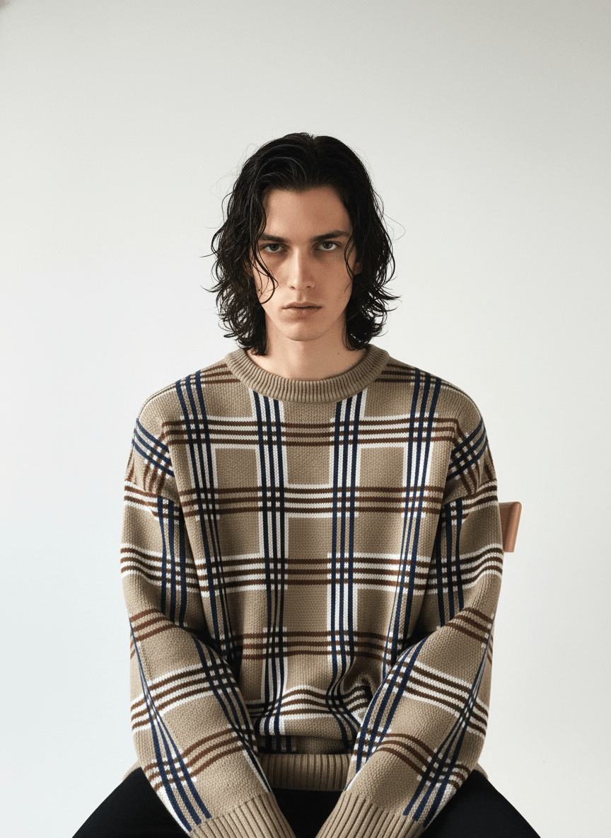 [MRCYC] Plaid Overknit na623