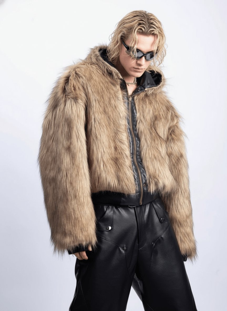 [PLAN1ONE] reversible leather cotton jacket na1672