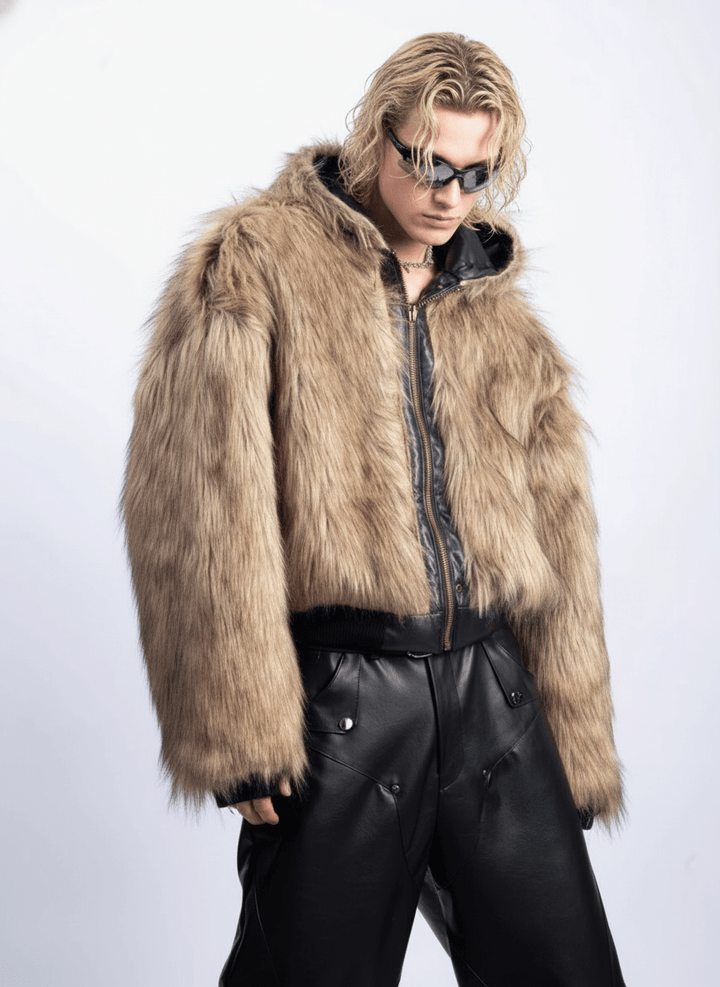 [PLAN1ONE] reversible leather cotton jacket na1672