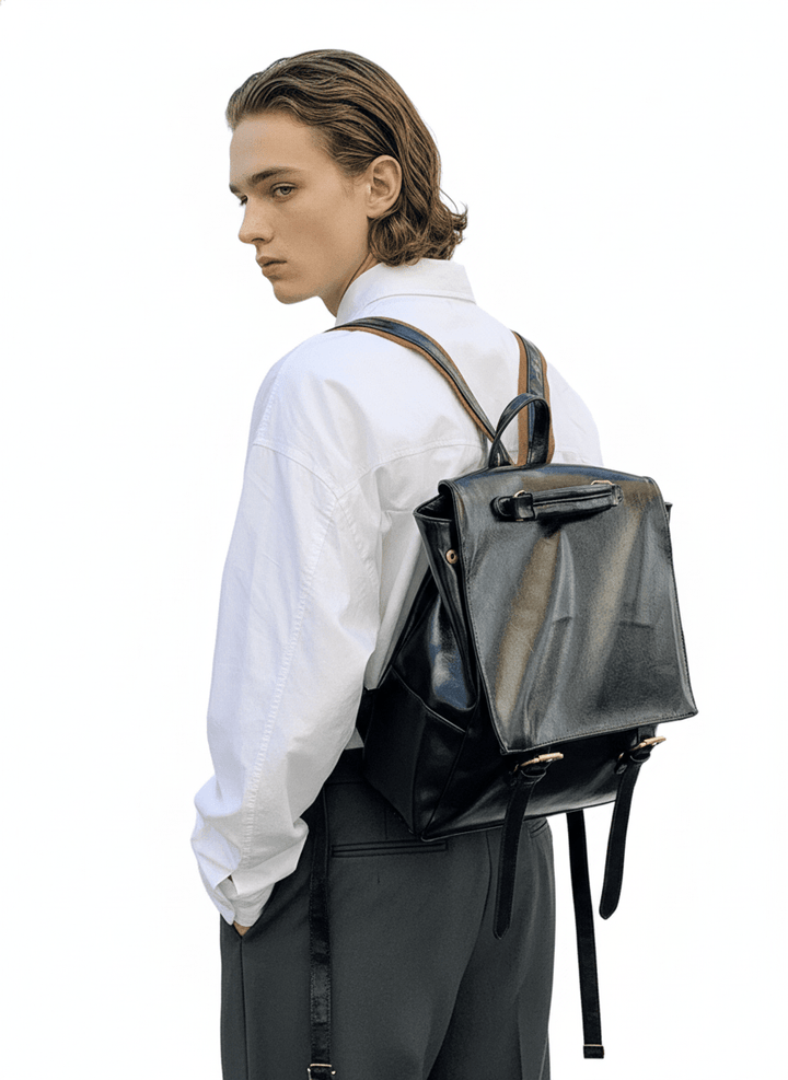 Leather British Backpack na863