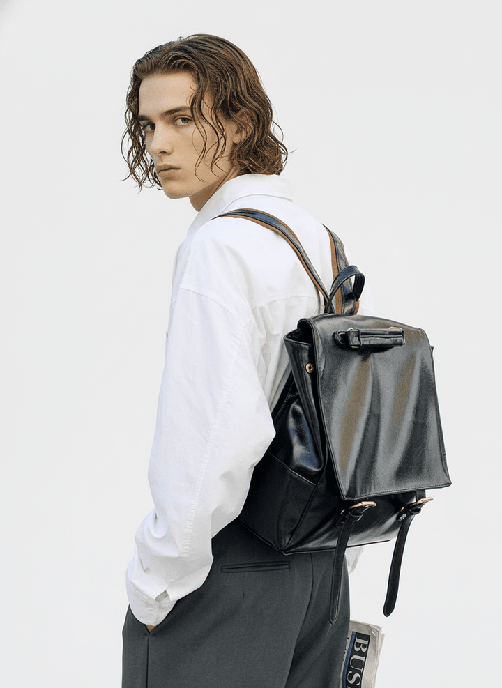 Leather British Backpack na863