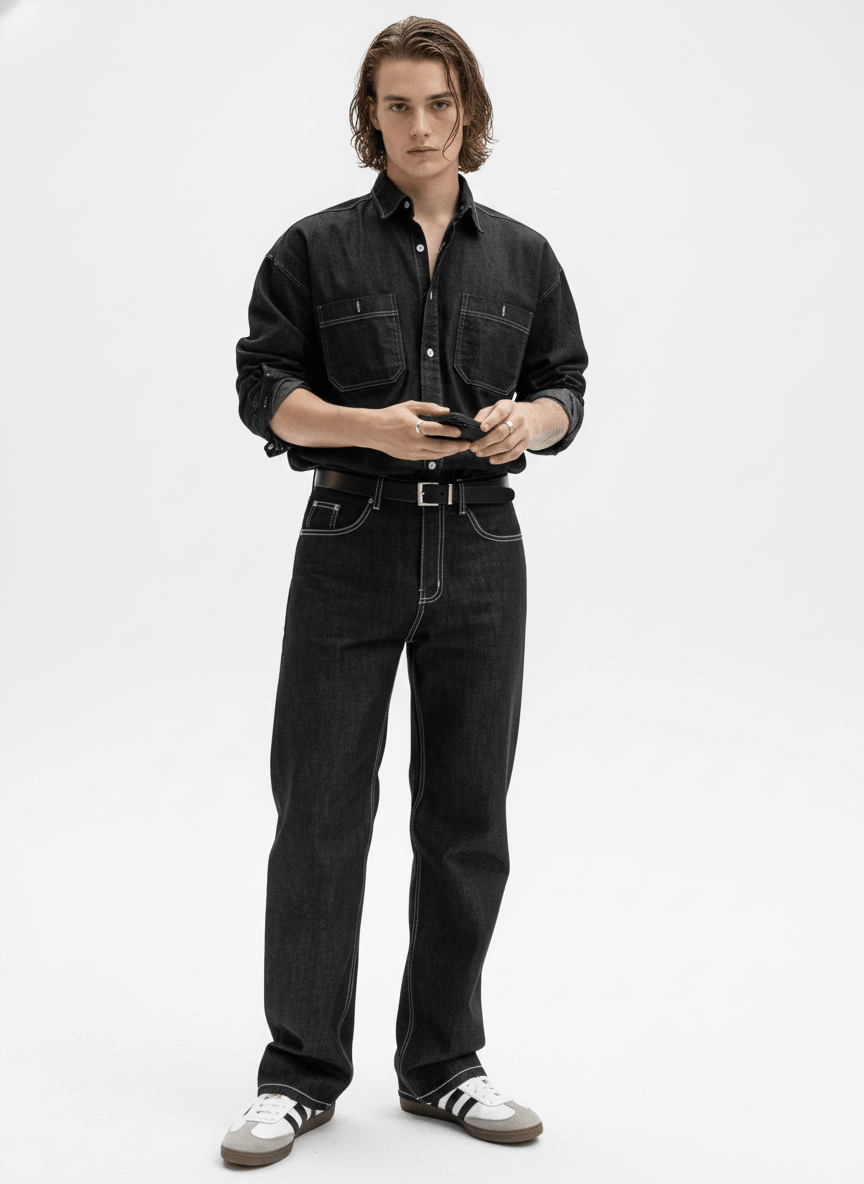 [MRCYC] Korean version of denim tops + bottoms na1017