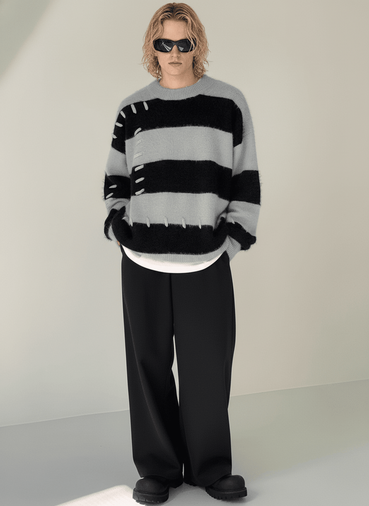 [DAZIONSED] Patch design mohair knit sweater na772