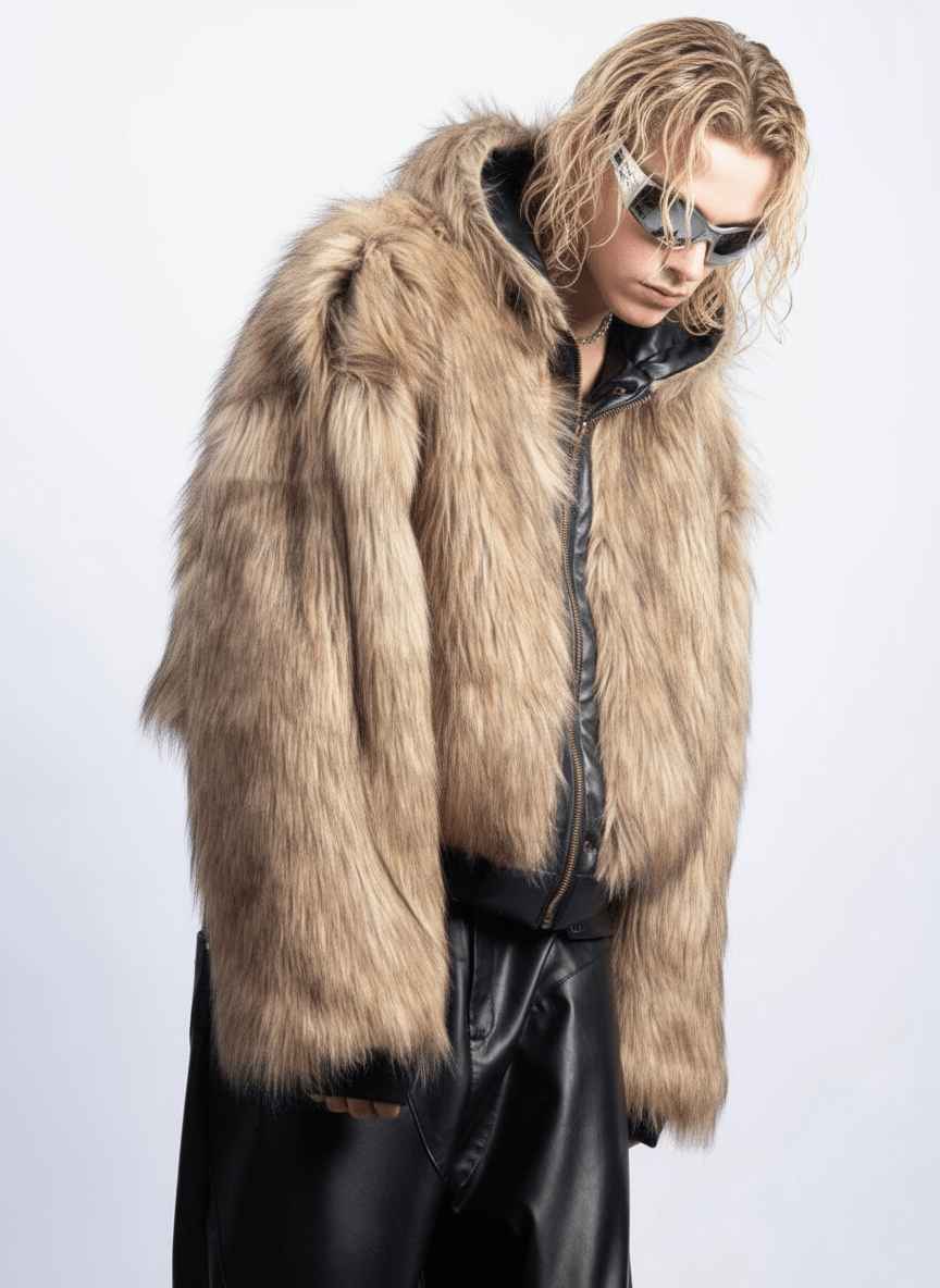 [PLAN1ONE] reversible leather cotton jacket na1672