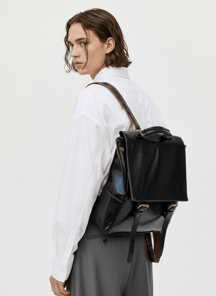 Leather British Backpack na863