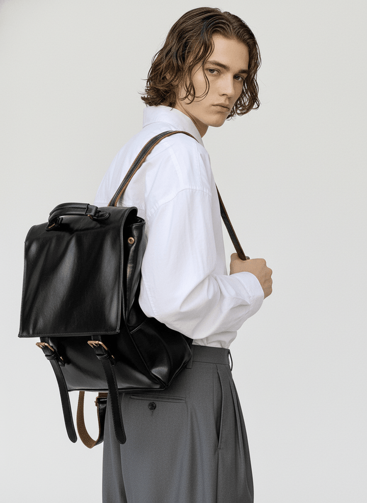 Leather British Backpack na863