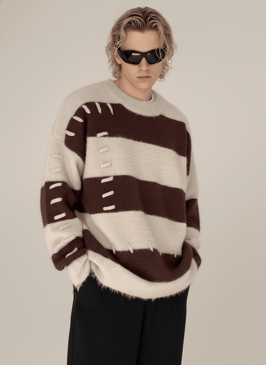 [DAZIONSED] Patch design mohair knit sweater na772