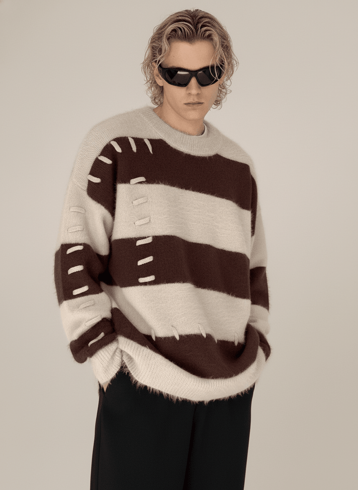 [DAZIONSED] Patch design mohair knit sweater na772
