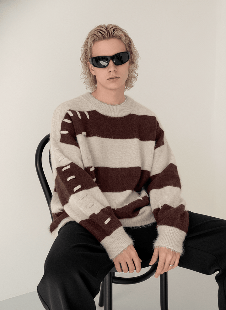 [DAZIONSED] Patch design mohair knit sweater na772