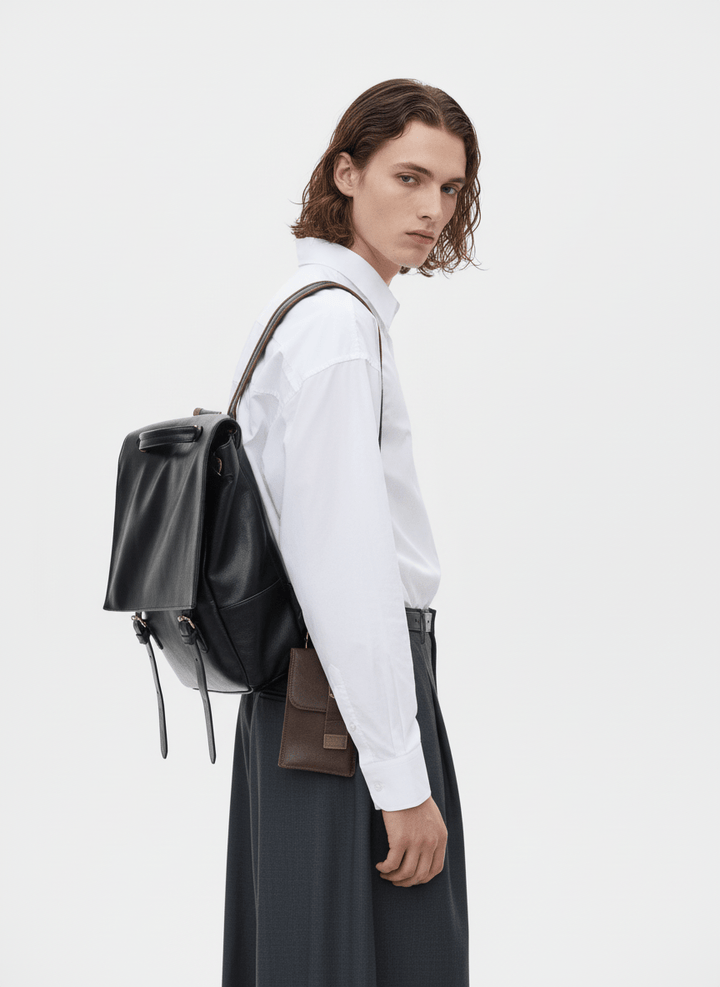 Leather British Backpack na863