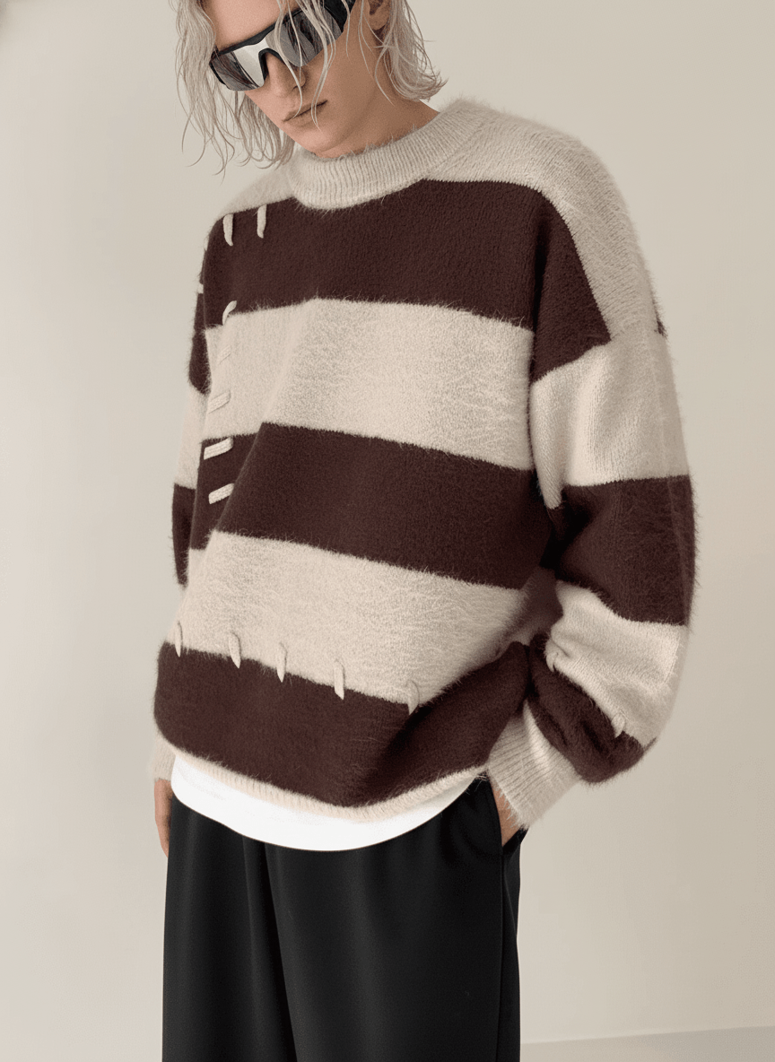 [DAZIONSED] Patch design mohair knit sweater na772