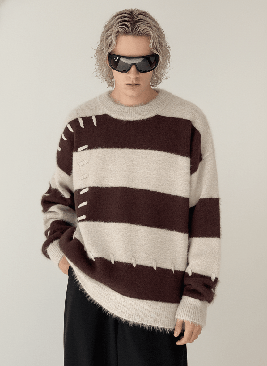 [DAZIONSED] Patch design mohair knit sweater na772