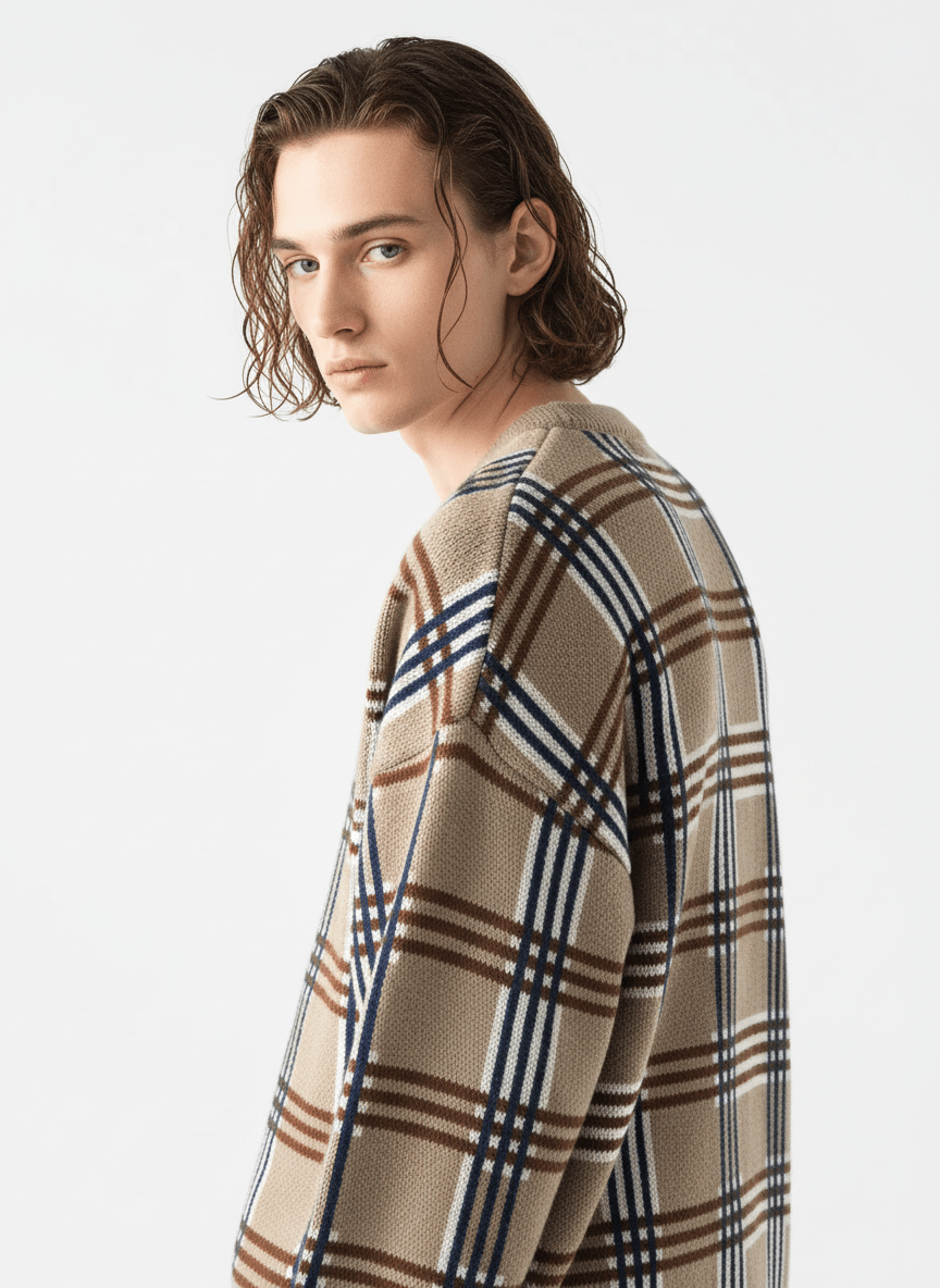 [MRCYC] Plaid Overknit na623