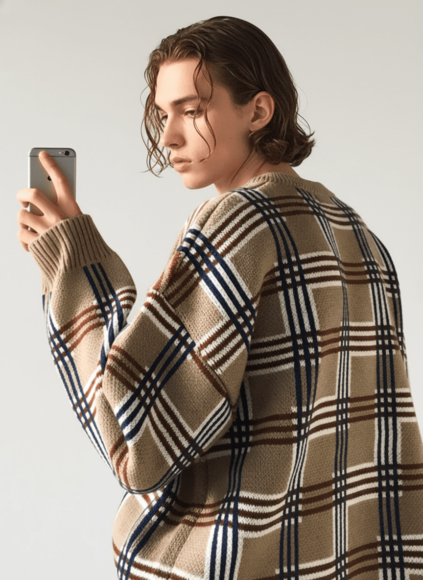 [MRCYC] Plaid Overknit na623