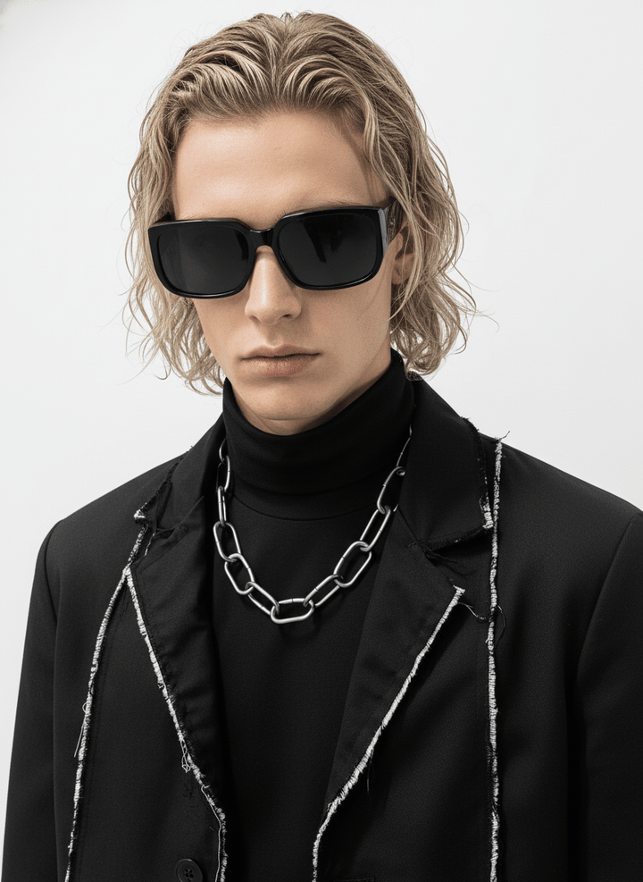 steel thick chain personalized necklace na707