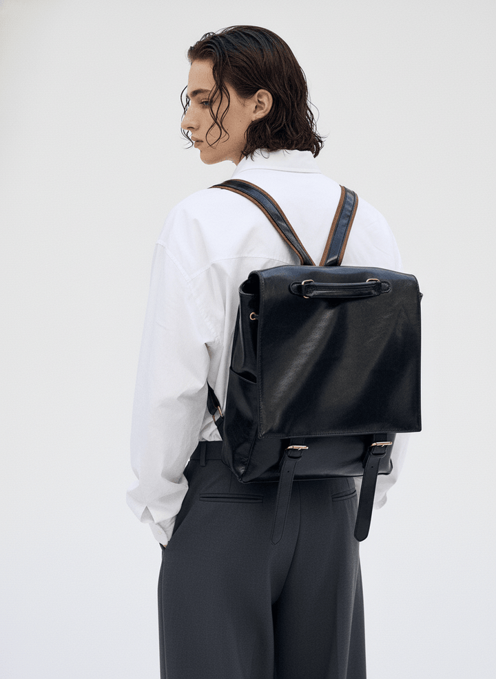 Leather British Backpack na863